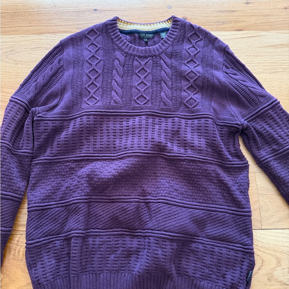 Ted Baker Men's Deep Purple Crewneck Sweater